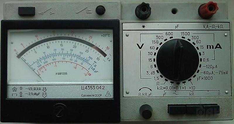 Ц4353 - стрелочный комбинированный аналоговый прибор тестер-мультиметр (Ц 4353, 4353)