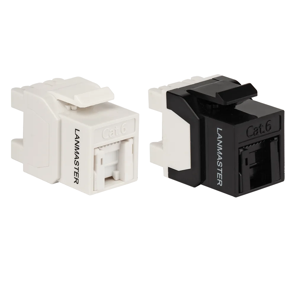 Модуль LANMASTER Keystone, RJ45, неэкранированный, кат.6, со встроенной шторкой, 180 градусов